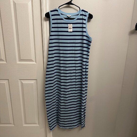 NWT J. Crew Factory Striped Knit Midi Dress - Large - Picture 1 of 3